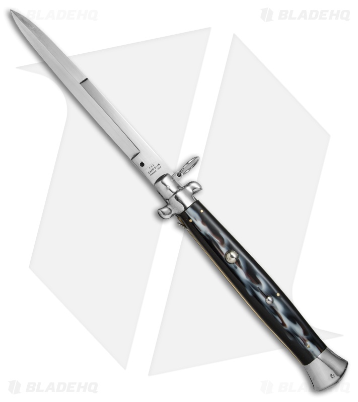 AGA Campolin 18" Ring Pull Automatic Italian Stiletto Sim Horn (8" Satin Bayo)