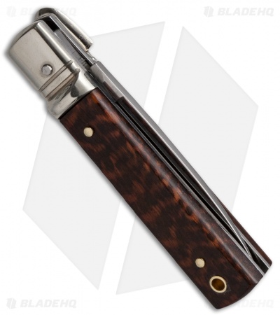 AKC Classic 6" Lever Lock  Automatic Italian Knife Snake Wood (2.5" Polish) F17