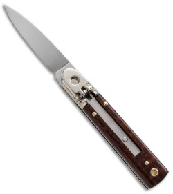 AKC Classic 6" Lever Lock  Automatic Italian Knife Snake Wood (2.5" Polish) F17