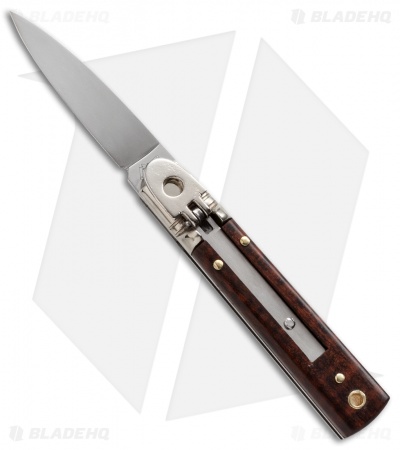 AKC Classic 6" Lever Lock  Automatic Italian Knife Snake Wood (2.5" Polish) F17