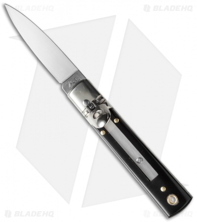 AKC Classic 6" Lever Lock  Automatic Italian Knife Dark Horn (2.5" Polish)  F17