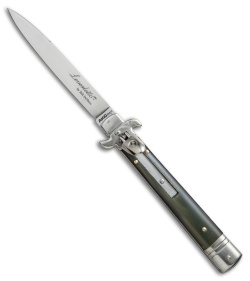 AKC Leverletto  9" Lever Lock  Automatic Italian Knife Brazilian Horn (4" Satin)