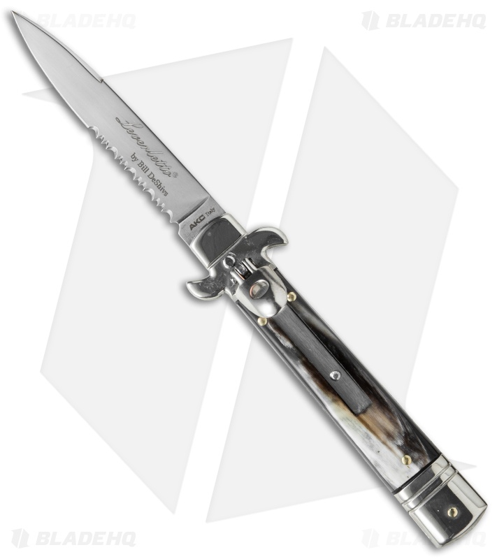 AKC Leverletto 7.5" Lever Lock Auto Italian Knife Brazilian (3.2" Satin Serr)