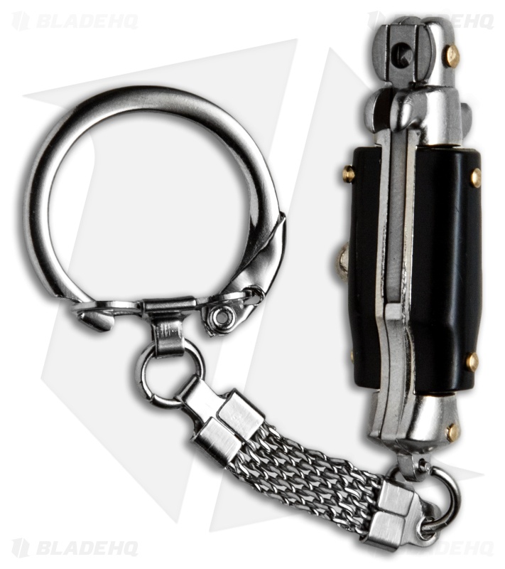 SKM 2.75" Keychain Stiletto Automatic Knife Black (1.2" Satin Flat