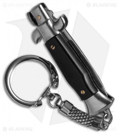 SKM 4" Keychain Stiletto Automatic Knife Black (1.6" Satin Flat)