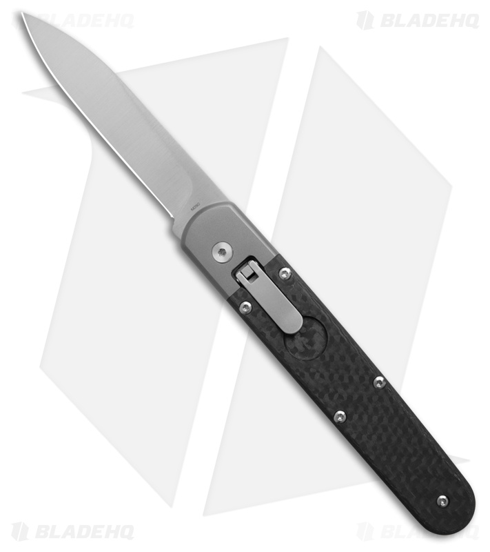 AGA Campolin Baron Leverlock Automatic Knife Carbon Fiber (3.25" Satin)