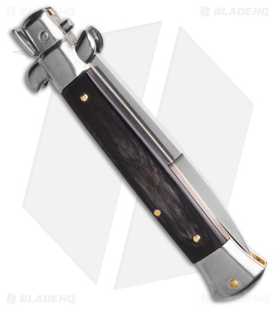 Frank B. 9" Italian Stiletto Automatic Knife Brazilian Horn (4" Polish)