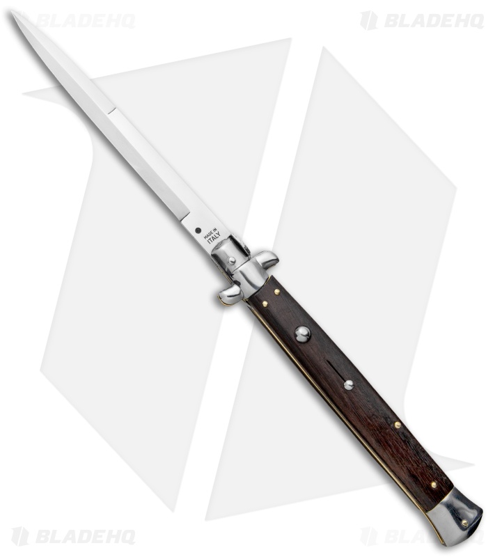 SKM 13" Italian Stiletto Automatic Knife Palisander Wood (5.7" Satin Dagger)