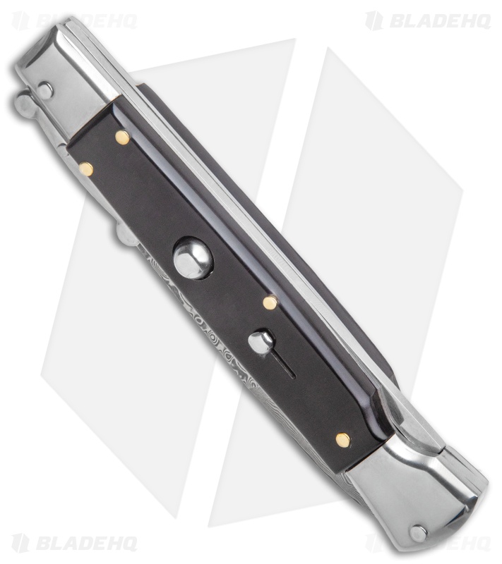 AKC World Swinguard 9" Automatic Stiletto Ebony (4" Damascus Bayonet) *DISC*