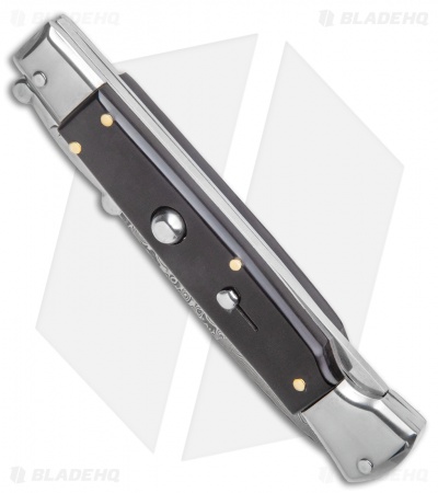 AKC Swinguard 9" Automatic Italian Stiletto Ebony (4" Damascus Bayonet)