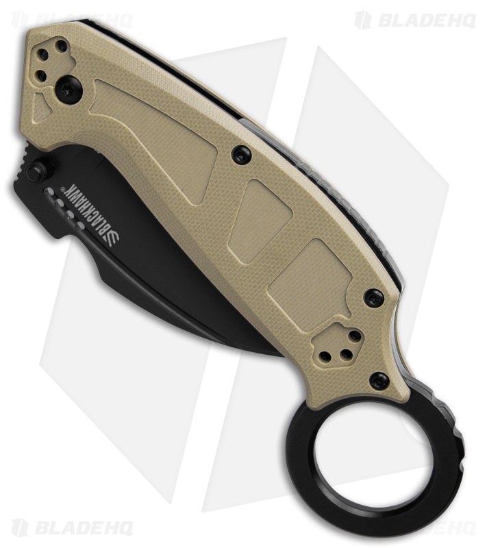 Blackhawk Garra 3 Karambit Liner Lock Knife Tan G-10 (2.75" Black)