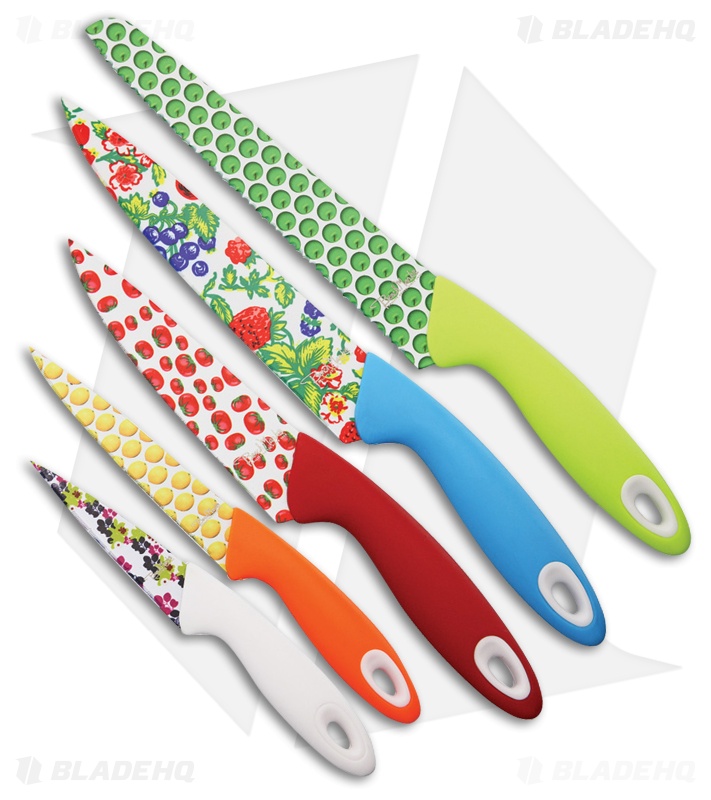 Benchmark Fruits and Vegetables 5-Piece Kitchen Set Multi-Colored Rubber