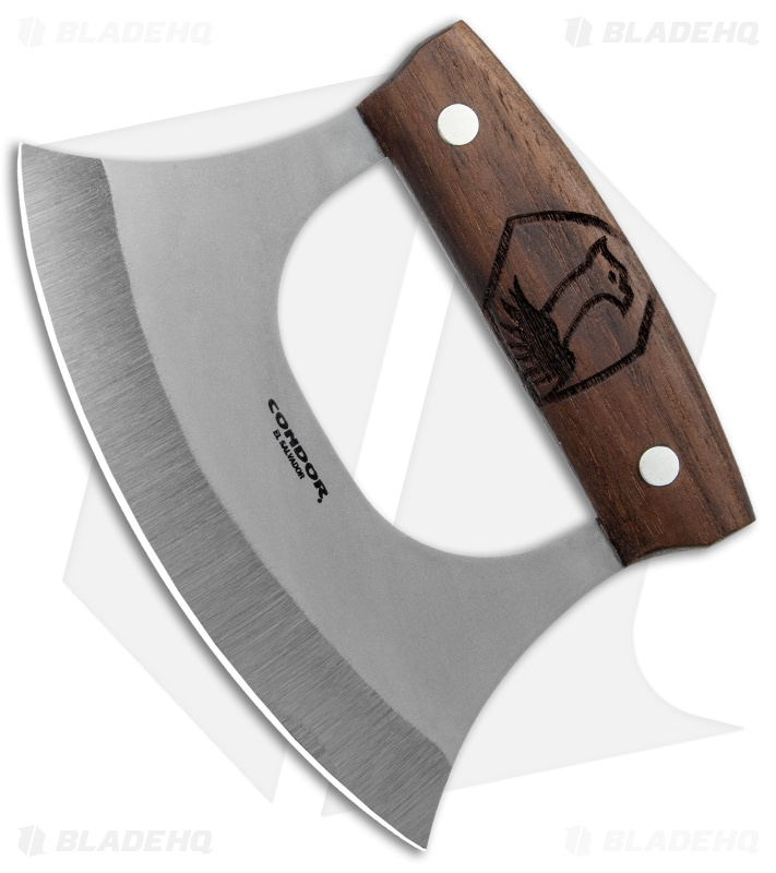 Condor Ulu Fixed Blade Knife Walnut Wood (6" Satin)