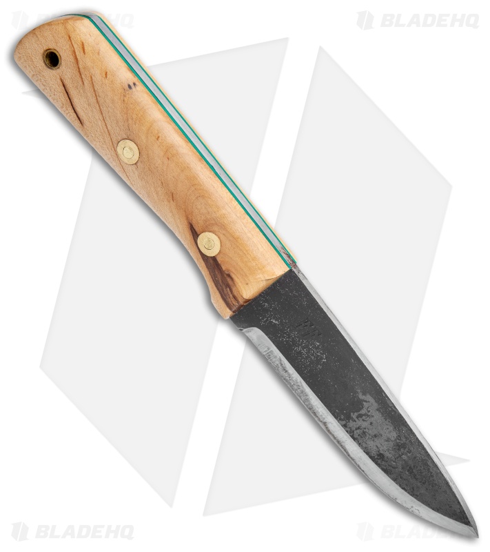 Forge and Foundry Scandi Bushcrafter Spalted Pecan  ( 4.25" Black )  FFSBP