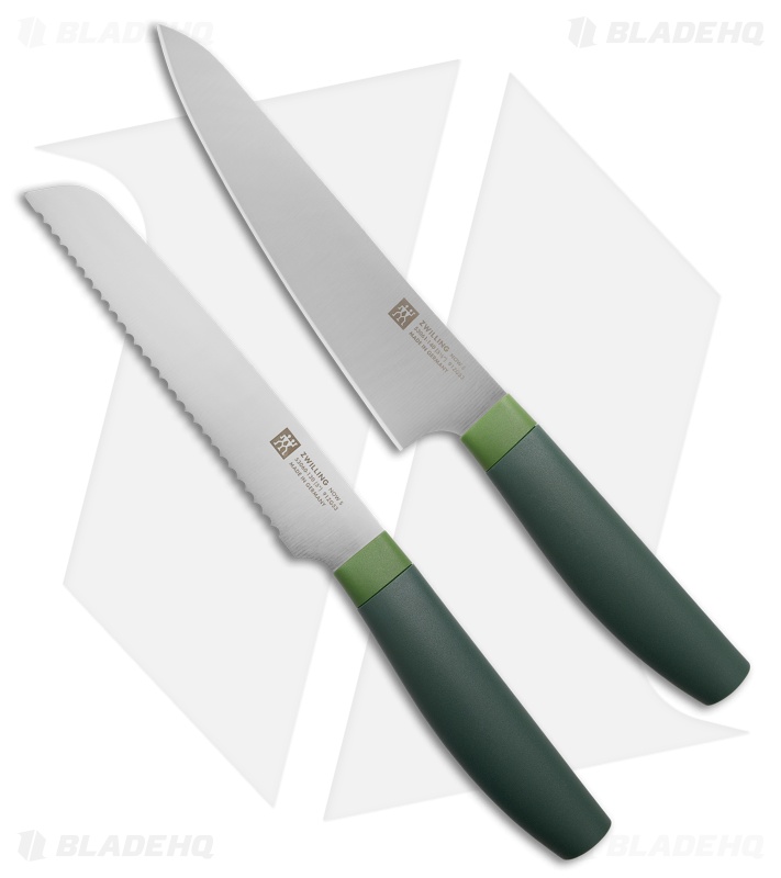 HENCKELS Now S Kitchen Knife Culinary Bundle Gray/Green Set of 2