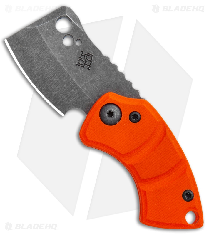 Koch Tools Korvid Friction folding Knife Orange G10 (1.5" Acid Stonewashed)