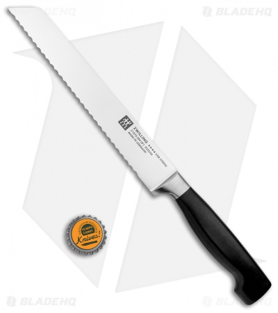 Zwilling Four Star 8" Bread Kitchen Knife Black Polymer