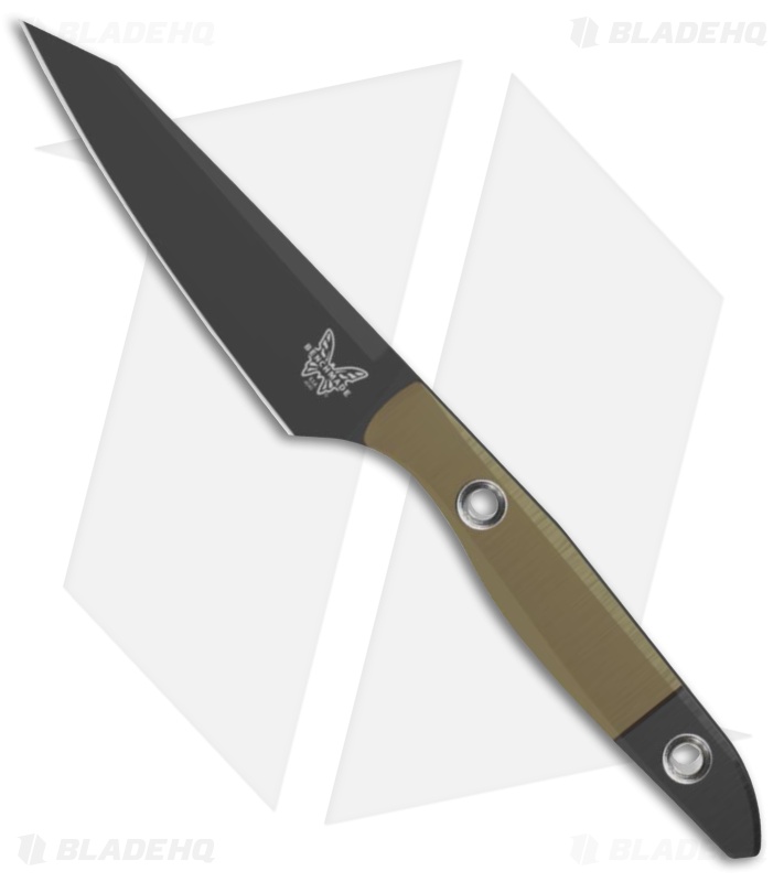 Benchmade Paring Fixed Blade Knife OD Green G-10 (4.1" DLC) 4045BK-01