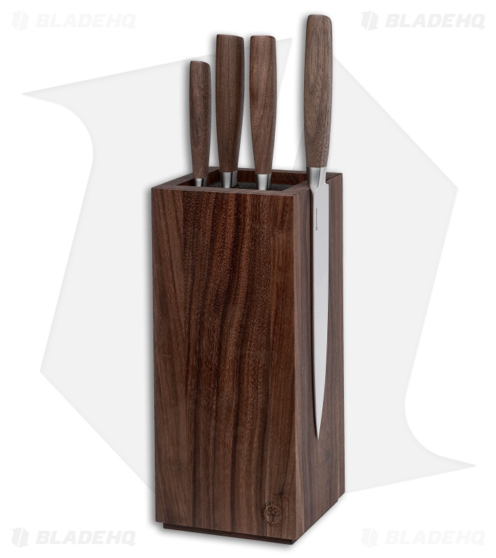 Boker Core 5-Piece Kitchen Knife Set Walnut Wood w/ Freedom Rod Block
