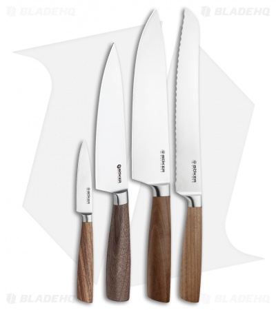 Boker Core 5-Piece Kitchen Knife Set Walnut Wood w/ Magnetic Block