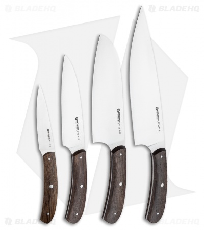 Boker Anso Pure CPM 5-Piece Kitchen Knife Set Oak Wood w/ Magnetic Block