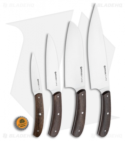 Boker Anso Pure CPM 5-Piece Kitchen Knife Set Oak Wood w/ Magnetic Block