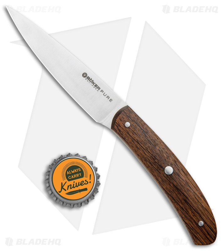 Boker Anso Pure CPM 3.8" Paring Kitchen Knife Oak Wood