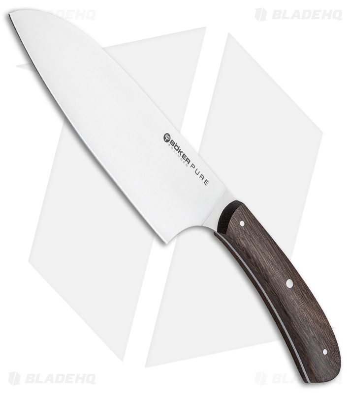 Boker Anso Pure CPM 6.75" Santoku Kitchen Knife Oak Wood