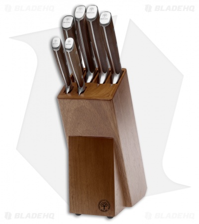 Boker Forge Wood 7-Piece Kitchen Knife Set Maple Wood w/ Wooden Block