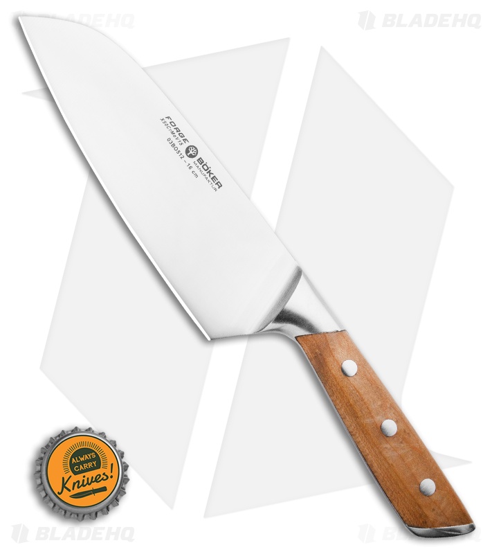 Boker Forge Wood 6.5" Santoku Kitchen Knife Maple Wood