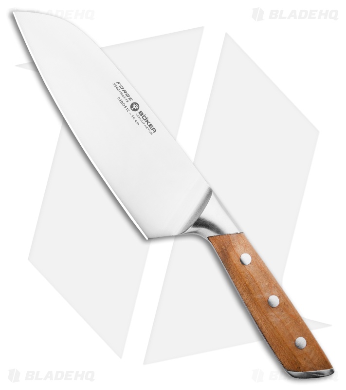 Boker Forge Wood 6.5" Santoku Kitchen Knife Maple Wood