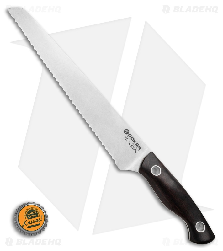 Boker Vox Saga 9.25" Bread Kitchen Knife Grenadill Wood