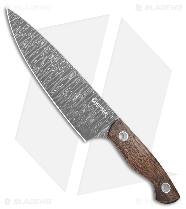 Boker Vox Saga 7.75" Damascus Chef's Kitchen Knife Castle Wood 