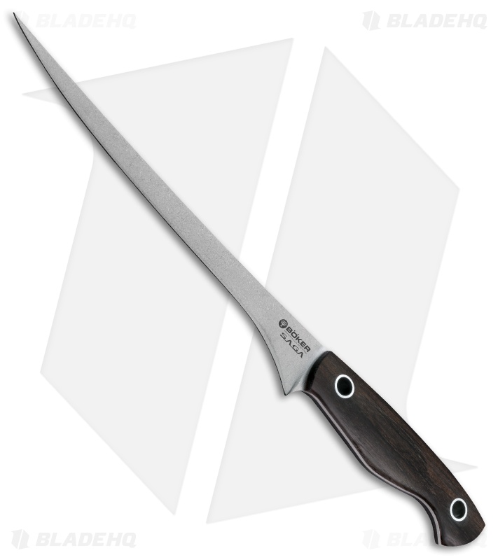 Boker Vox Saga 7.75" Fillet Kitchen Knife Grenadill Wood