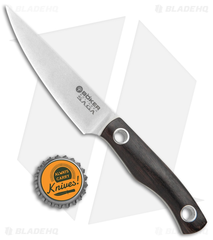 Boker Vox Saga 3.75" Paring Kitchen Knife Grenadill Wood