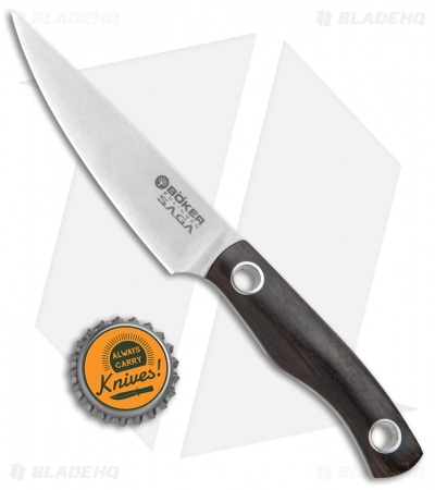 Boker Vox Saga 3.75" Paring Kitchen Knife Grenadill Wood