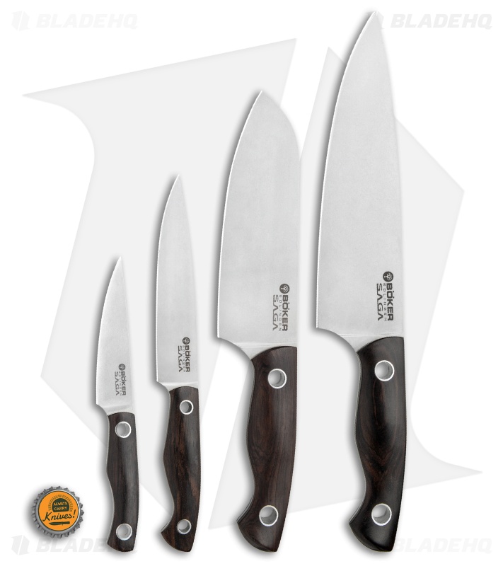 Boker Vox Saga 5-Piece Kitchen Knife Set Grenadill Wood w/ Magnetic Block