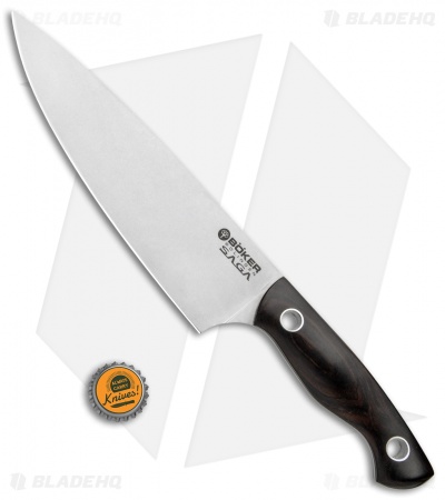 Boker Vox Saga 7.75" Chef's Kitchen Knife Grenadill Wood