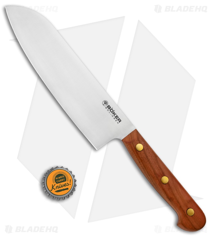 Boker Cottage-Craft 6.75" Santoku Kitchen Knife Plum Wood