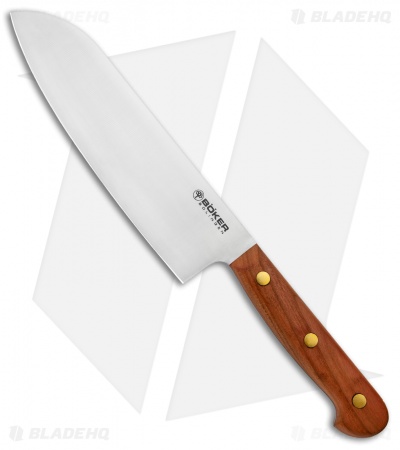Boker Cottage-Craft 6.75" Santoku Kitchen Knife Plum Wood