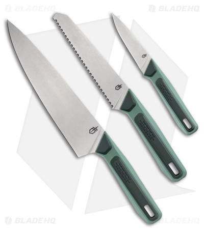 Gerber ComplEAT 3PC Outdoor Camping Knife Set (Baltic Haze Green) G1067404