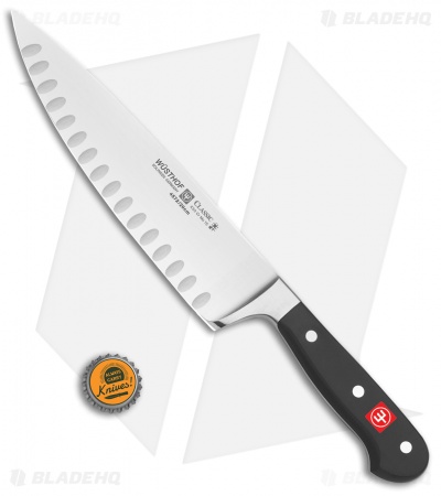 Wusthof Classic 8" Hollow Edge Cook's/Chef's Kitchen Knife Black Polymer