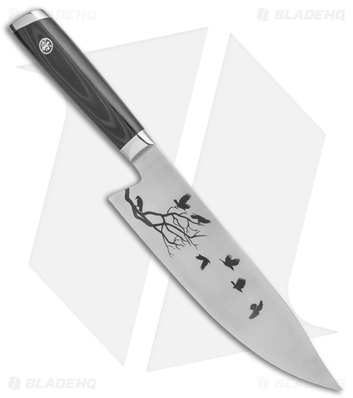 Mattia Borrani Production 8" Bowie Chef Kitchen Knife (Satin) Crows