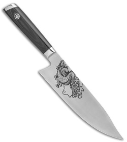 Mattia Borrani Production 8" Bowie Chef Kitchen Knife (Satin) Dragon