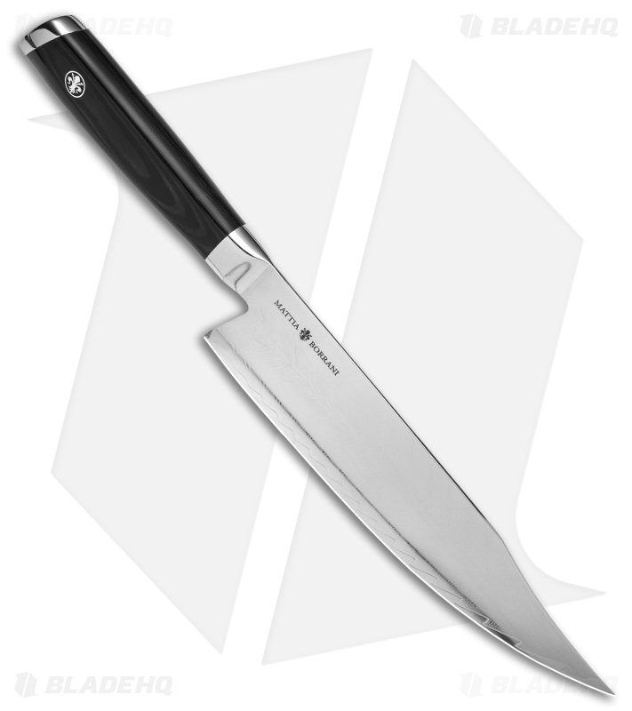 Mattia Borrani Production 8" Bowie Chef Kitchen Knife (Damascus)