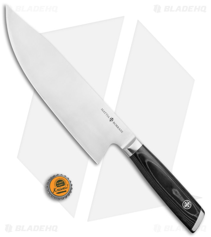 Mattia Borrani Production 8" Bowie Chef Kitchen Knife (Satin) I'm Starving