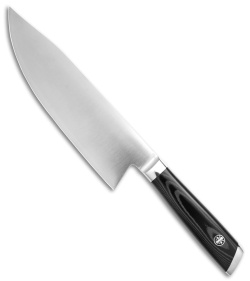 Commercial Chef Professional 8-Inch Chef Knife - 7cr17mov Stainless Steel  With Triple Rivet Ergonomic G10 Handle With Knife Sharpener