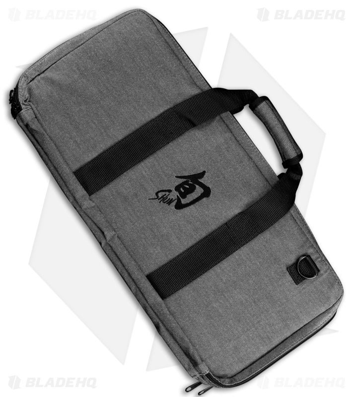Shun 20-Slot Gray/Black Knife Roll w/Straps - DM0886