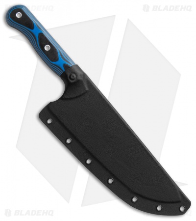 TOPS Knives Dicer 8 Drop Point Chef's Knife Black/Blue G10 (7.75" Tumbled S35VN)