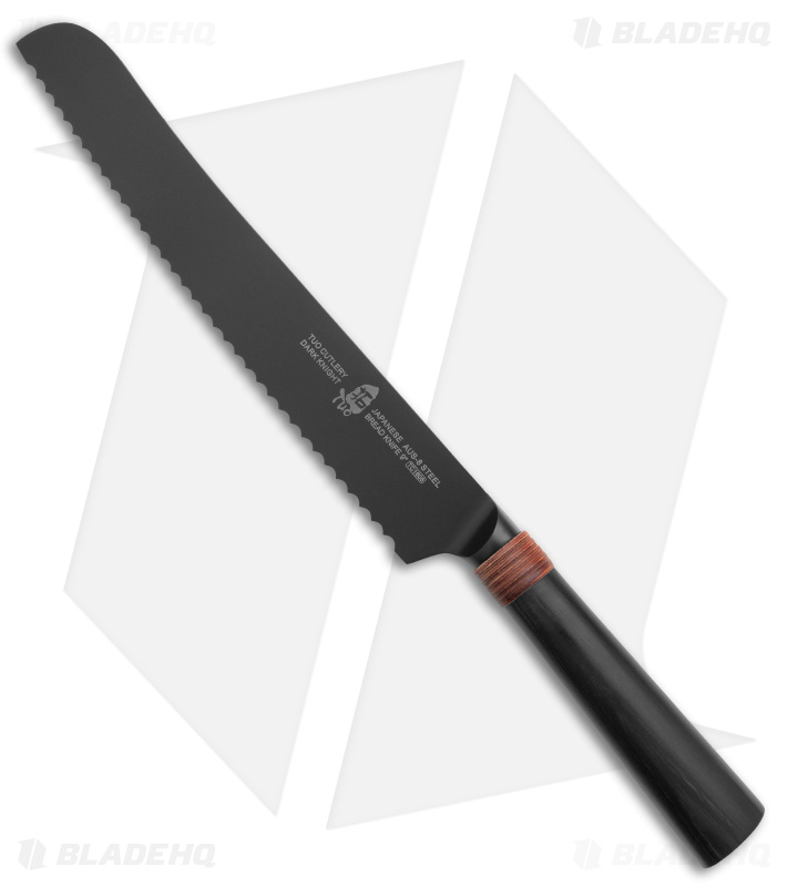Tuo Cutlery Dark Knight Bread Knife Black Pakkawood (9" Black)
